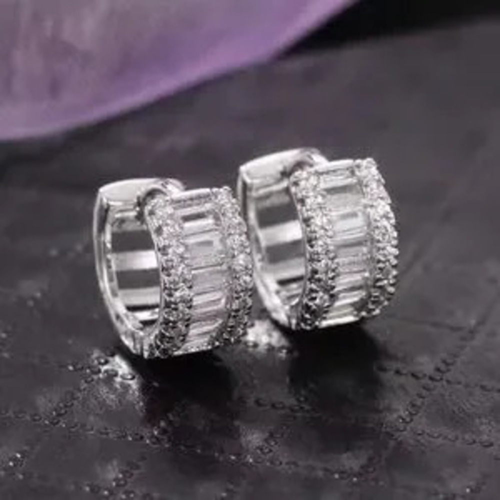 Luxury Small Circle Earrings Women Inlaid Cubic Zirconia Earrings